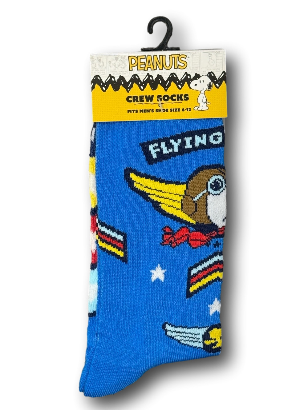 3/$20 Peanuts Snoopy Flying Ace Pilot Funny Novelty Crew Socks - NWT